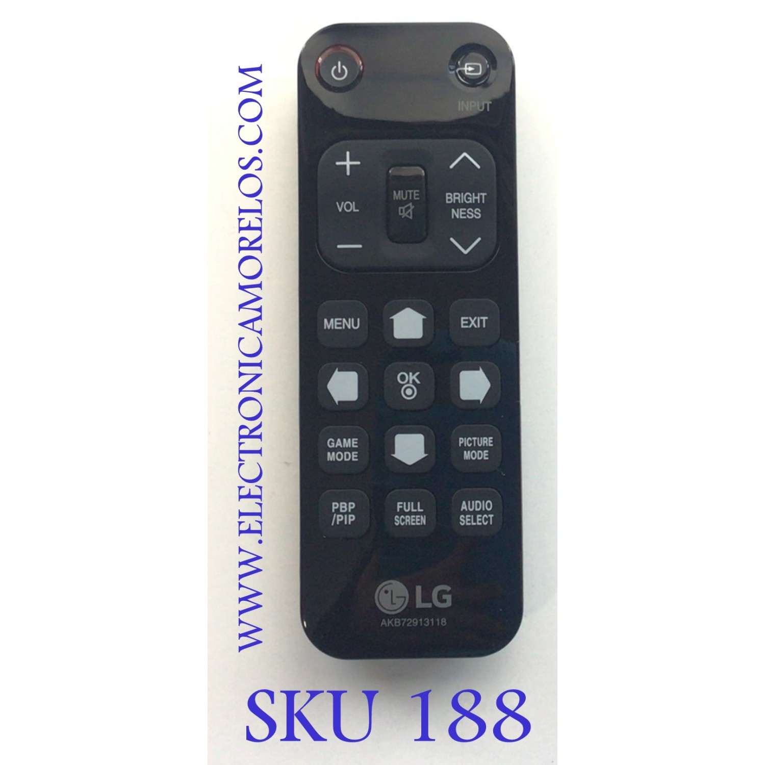 CONTROL REMOTO PARA MONITOR LG / NUMERO DE PARTE AKB72913118 / AKB72913118 / MODELO 43UN700-B